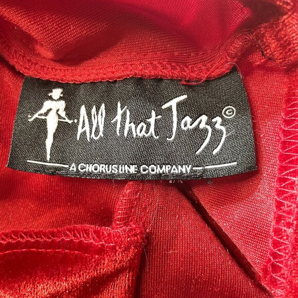 90s Vintage All That Jazz Red Stretch Velvet High Neck Column Maxi Dress Size S - Picture 5 of 6